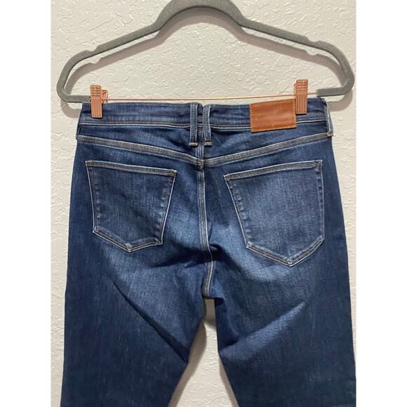 Madewell Women's Rail Straight Dark Wash Blue Jeans Sz 28 x 32 low rise - Picture 7 of 8
